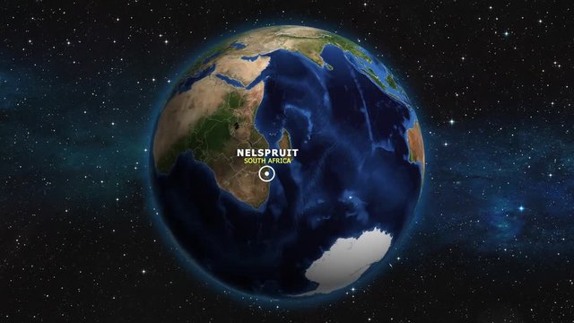 SOUTH AFRICA NELSPRUIT ZOOM IN FROM SPACE