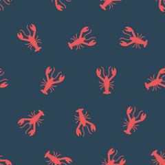 Vector pattern with crayfish