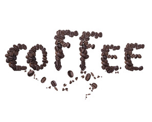 word coffee made from coffee beans