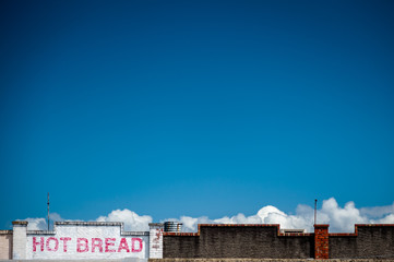 Old and faded hot bread sign