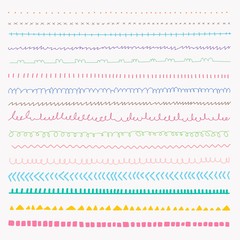 Set Of Colorful line grunge hand drawn textures.