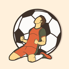 Soccer player the winner action graphic vector