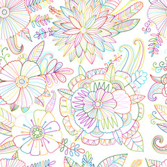 Floral seamless pattern, sketch for your design