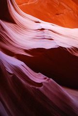 Slot canyon in Navajo reservation, bright color