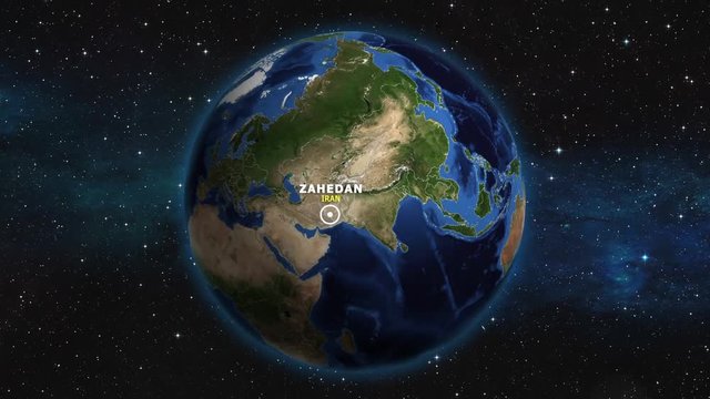IRAN ZAHEDAN ZOOM IN FROM SPACE