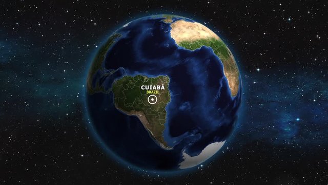 BRAZIL CUIABA ZOOM IN FROM SPACE