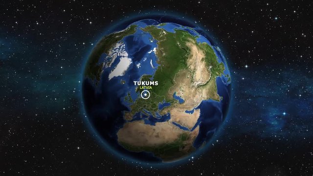 LATVIA TUKUMS ZOOM IN FROM SPACE