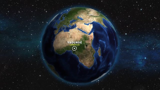 CAMEROON YAOUNDE ZOOM IN FROM SPACE