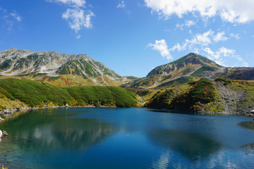 Tateyama mountain peak and Mikurigakei pond.  立山連峰とみくりが池　日本三大霊山　富山県立山町　　