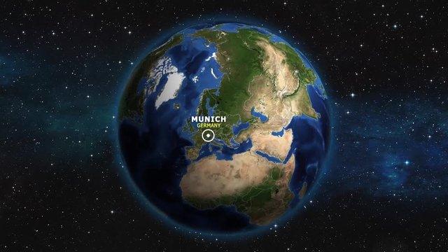 GERMANY MUNICH ZOOM IN FROM SPACE
