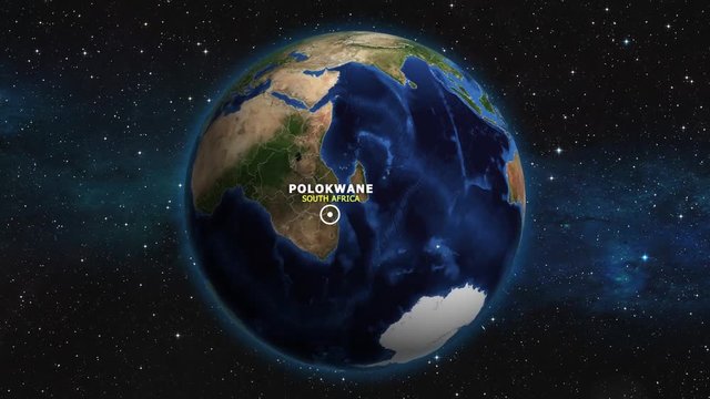SOUTH AFRICA POLOKWANE ZOOM IN FROM SPACE
