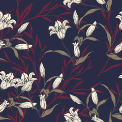 Abstract elegance pattern with floral background.
