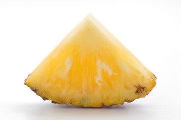 slice of pineapple on white background.