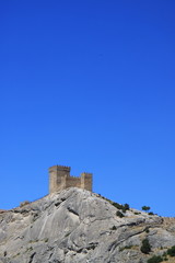 An image of an ancient Genoese fortress.