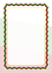 Frame and border of ribbon with Bulgaria flag, template elements for your certificate and diploma. Vector