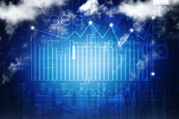 2D Digital Abstract Business Networking background