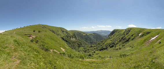 Fototapeta premium view at summit le Hoheneck at haute du crete in the alsace region in France