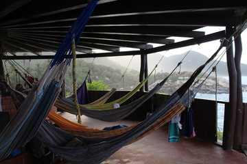 Fototapeta na wymiar Sleeping at the Beach in Tyrona National Park, colombia