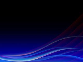 Abstract color wave design element with blue lighting effect. Blue line and wave.