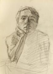 Fototapeta premium portrait, Pencil drawing, sketch