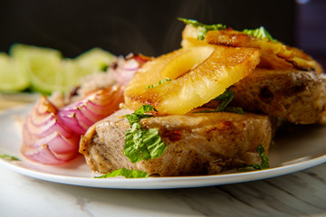 Cuban Pineapple Pork Chops