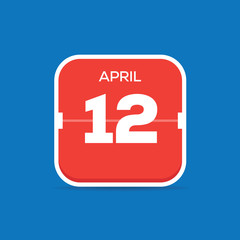 April 12 Calendar Flat Icon