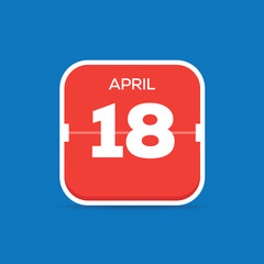 April 18 Calendar Flat Icon