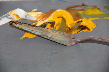 Painting with oil paints