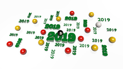 Several Billiard 8 Ball 2019 Designs with Some Balls