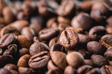 coffee beans are the background.
