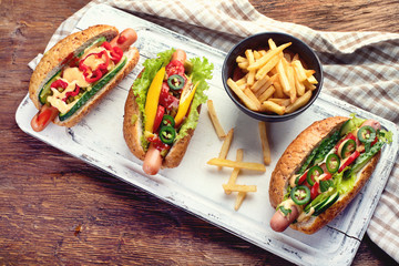 Delicious homemade hot dogs