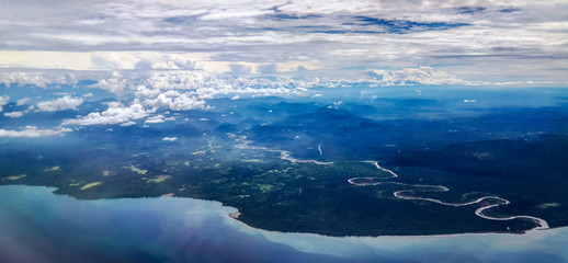 Aerial view to Madang province Papua New Guinea