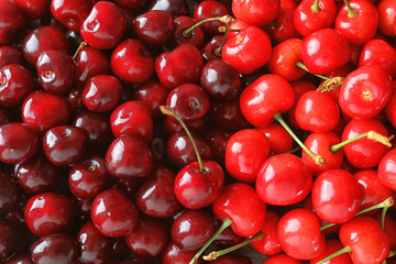 Fresh ripe cherry as background