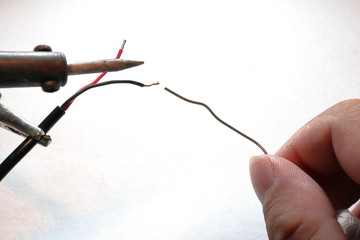 wire soldering by soldering copper