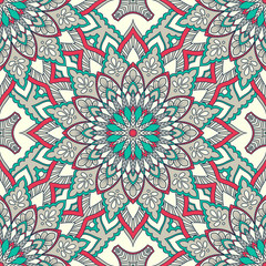 Hand drawn ornamental seamless pattern. Vector Illustration