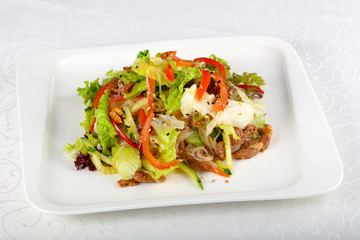 Salad with pork