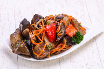 Pickled eggplant with vegetables