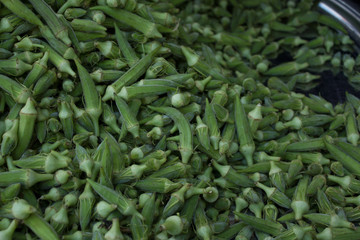 lady fingers in organic market 