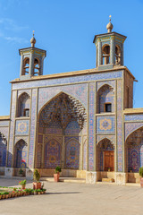 Fototapeta na wymiar Nasir Ol-Molk mosque, also famous as Pink Mosque. Shiraz. Iran