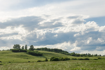 field and blue sky