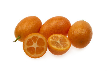 Kumquat Cumquat Fruit on Isolated White Background Close Up