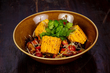 Salad with grill vegetables