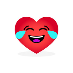 Funny laughing heart emoticon. Emotional icon