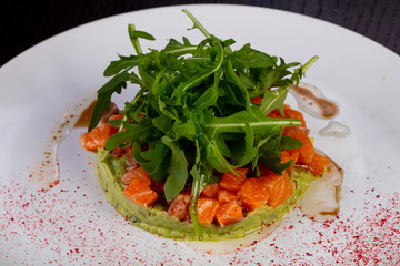 Delicious tartar salmon