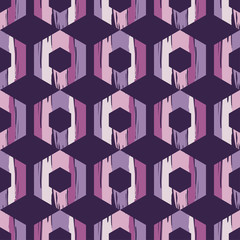 Seamless abstract geometric pattern. Hexagons texture. Brushwork. Hand hatching. Textile rapport.