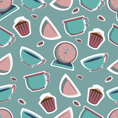 Tools for pastry maker. Vector illustration. Seamless background.