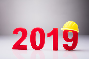 Year 2019 With Yellow Hardhat