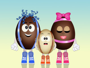 Obraz premium chocolate eggs cartoon