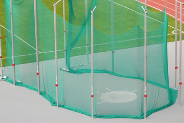 The sector for shot putter. Athletics stadium