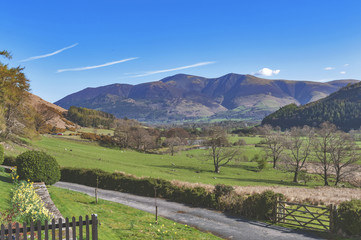 Countryside landscape at a sheep farm in Lake District of England, United Kingdom